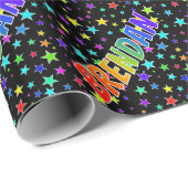 Rainbow First Name "BRENDAN" + sterren Cadeaupapier (Rol Hoek)