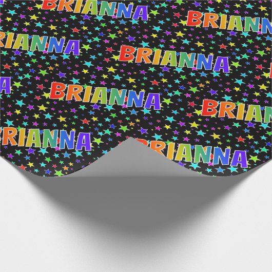 Rainbow First Name "BRIANNA" + sterren Cadeaupapier (Hoek)