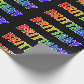 Rainbow First Name "BRITTANY"; Fun & kleurrijk Cadeaupapier (Hoek)