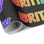 Rainbow First Name "BRITTANY"; Fun & kleurrijk Cadeaupapier (Rol Hoek)