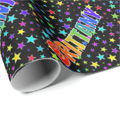Rainbow First Name "BRITTANY" + sterren Cadeaupapier (Rol Hoek)