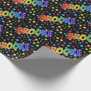 Rainbow First Name "BROOKE" + sterren Cadeaupapier