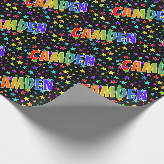 Rainbow First Name "CAMDEN" + sterren Cadeaupapier (Hoek)