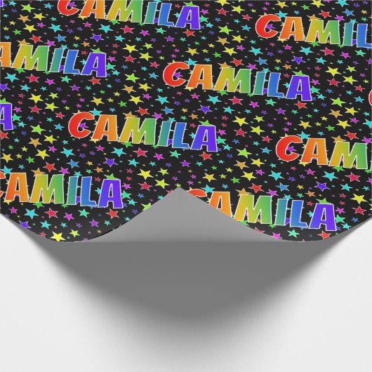 Rainbow First Name "CAMILA" + sterren Cadeaupapier (Hoek)