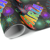 Rainbow First Name "CARLA" + Fireworks Cadeaupapier (Rol Hoek)
