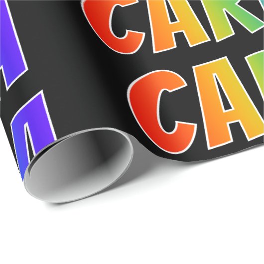 Rainbow First Name "CARLA"; vun & kleurrijk Cadeaupapier (Rol Hoek)
