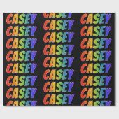 Rainbow First Name "CASEY" (Voornaam van regenboog Cadeaupapier (Vlak)