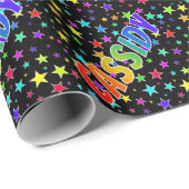 Rainbow First Name "CASSIDY" + sterren Cadeaupapier (Rol Hoek)