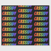 Rainbow First Name "CASSIDY"; vun & kleurrijk Cadeaupapier (Vlak)