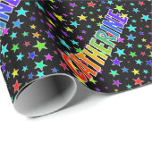 Rainbow First Name "CATHERINE" + sterren Cadeaupapier (Rol Hoek)