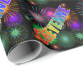Rainbow First Name "CHEYENNE" + Fireworks Cadeaupapier (Rol Hoek)
