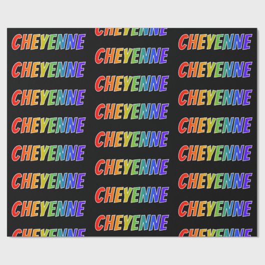 Rainbow First Name "CHEYENNE" (Voornaam voor regen Cadeaupapier (Vlak)