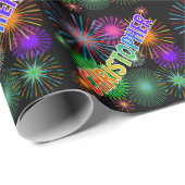 Rainbow First Name "CHRISTOPHER" + Fireworks Cadeaupapier (Rol Hoek)