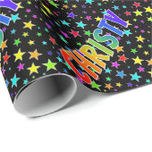 Rainbow First Name "CHRISTY" + sterren Cadeaupapier (Rol Hoek)