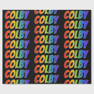 Rainbow First Name "COLBY"; Fun & Colorful Cadeaupapier