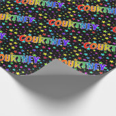 Rainbow First Name "COURTNEY" + sterren Cadeaupapier (Hoek)