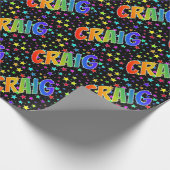 Rainbow First Name "CRAIG" + sterren Cadeaupapier (Hoek)
