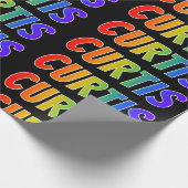 Rainbow First Name "CURTIS"; vun & kleurrijk Cadeaupapier (Hoek)