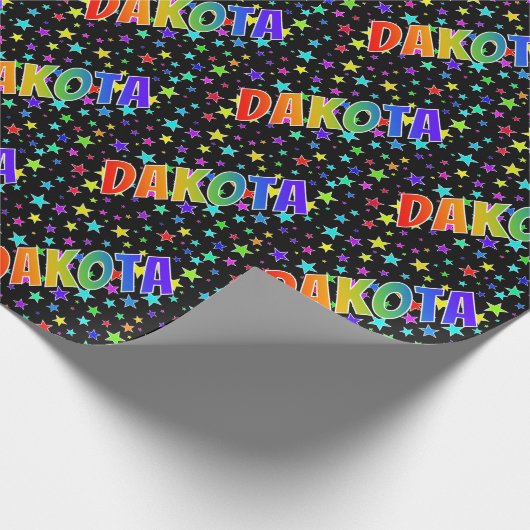 Rainbow First Name "DAKOTA" + Sterren Cadeaupapier (Hoek)