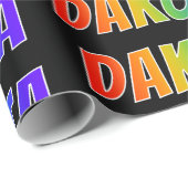 Rainbow First Name "DAKOTA"; vun & kleurrijk Cadeaupapier (Rol Hoek)