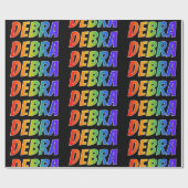 Rainbow First Name "DEBRA"; Fun & Colorful Cadeaupapier (Vlak)