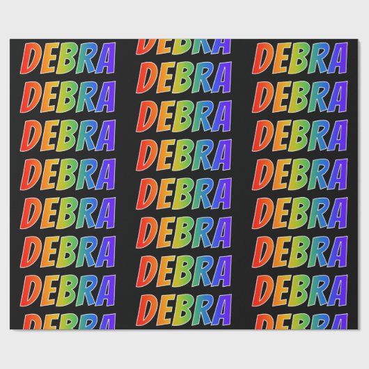 Rainbow First Name "DEBRA"; Fun & Colorful Cadeaupapier (Vlak)