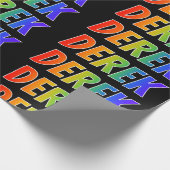 Rainbow First Name "DEREK"; Fun & Colorful Cadeaupapier (Hoek)