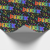 Rainbow First Name "DEREK" + sterren Cadeaupapier (Hoek)