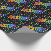 Rainbow First Name "DESTINY" + sterren Cadeaupapier (Hoek)