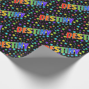 Rainbow First Name "DESTINY" + sterren Cadeaupapier