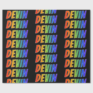 Rainbow First Name "DEVIN" (Voornaam voor regenboo Cadeaupapier