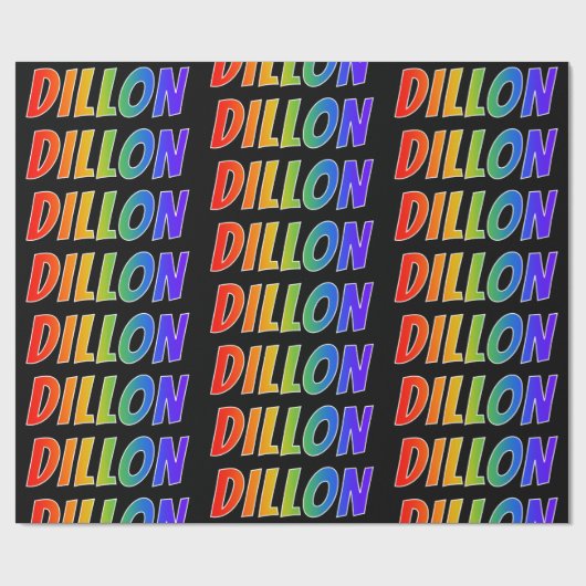 Rainbow First Name "DILLON" (Voornaam voor regenbo Cadeaupapier (Vlak)