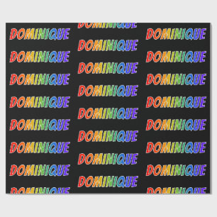 Rainbow First Name "DOMINIQUE" (Voornaam voor rege Cadeaupapier