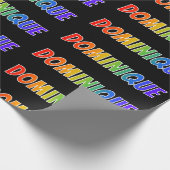 Rainbow First Name "DOMINIQUE" (Voornaam voor rege Cadeaupapier (Hoek)