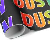 Rainbow First Name "DUSTIN"; Fun & kleurrijk Cadeaupapier (Rol Hoek)