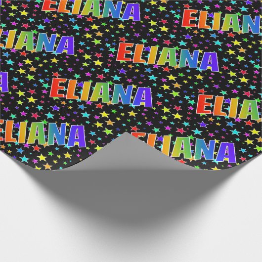 Rainbow First Name "ELIANA" + sterren Cadeaupapier (Hoek)