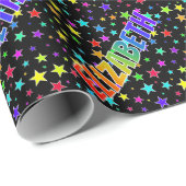 Rainbow First Name "ELIZABETH" + sterren Cadeaupapier (Rol Hoek)