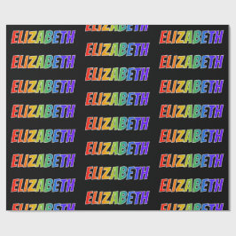 Rainbow First Name "ELIZABETH" (Voornaam voor rege Cadeaupapier
