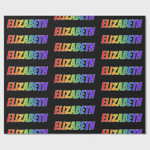 Rainbow First Name "ELIZABETH" (Voornaam voor rege Cadeaupapier