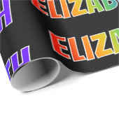 Rainbow First Name "ELIZABETH" (Voornaam voor rege Cadeaupapier (Rol Hoek)