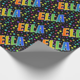 Rainbow First Name "ELLA" + sterren Cadeaupapier