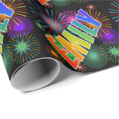 Rainbow First Name "EMILY" + Fireworks Cadeaupapier (Rol Hoek)