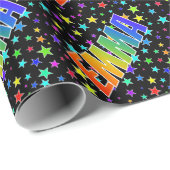 Rainbow First Name "EMMA" + sterren Cadeaupapier (Rol Hoek)