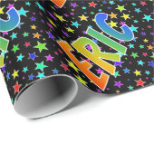 Rainbow First Name "ERIC" + sterren Cadeaupapier (Rol Hoek)