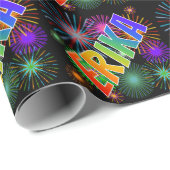 Rainbow First Name "ERIKA" + Fireworks Cadeaupapier (Rol Hoek)