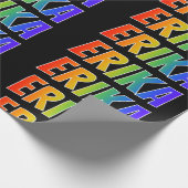 Rainbow First Name "ERIKA"; vun & kleurrijk Cadeaupapier (Hoek)