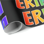 Rainbow First Name "ERIKA"; vun & kleurrijk Cadeaupapier (Rol Hoek)