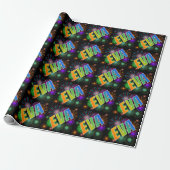 Rainbow First Name "EVA" + Fireworks Cadeaupapier (Uitgerold)