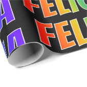 Rainbow First Name "FELICIA" (FELICIA); Fun en kle Cadeaupapier (Rol Hoek)