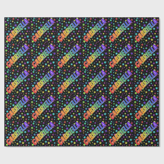 Rainbow First Name "GABRIELLA" + sterren Cadeaupapier (Vlak)